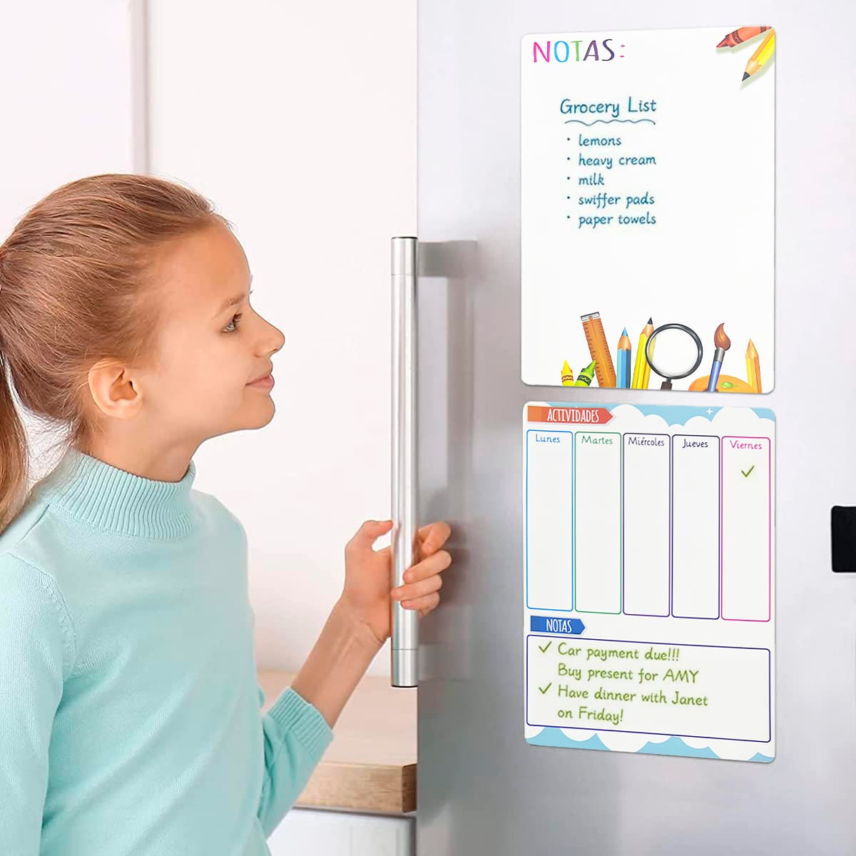 Miniatura 7 de Set x2 Pizarras Magnéticas MANA-0079